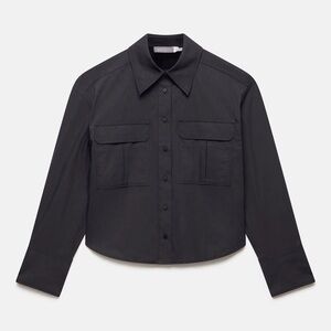 LAST CHANCE! Mint Velvet Cotton Blend Cropped Utility Shirt.